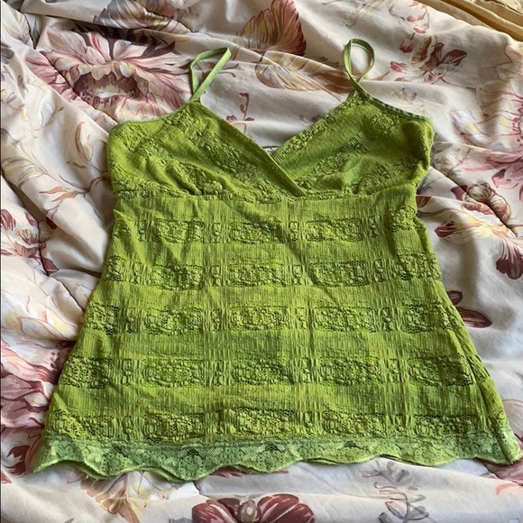 rave Tops - Green spaghetti strap top